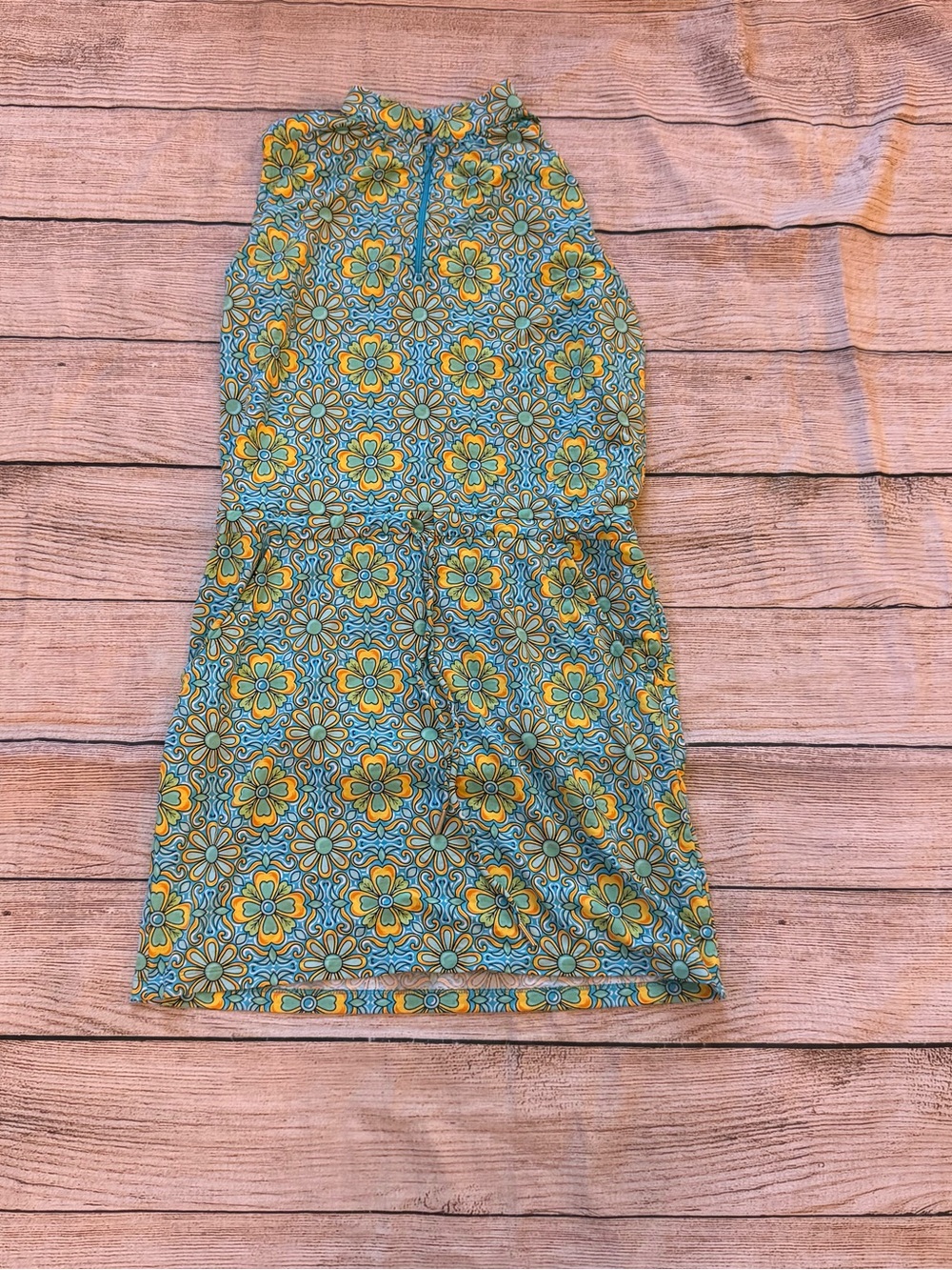 IBKUL Turquoise Blue Sleeveless Drawstring Golf Dress Size XS